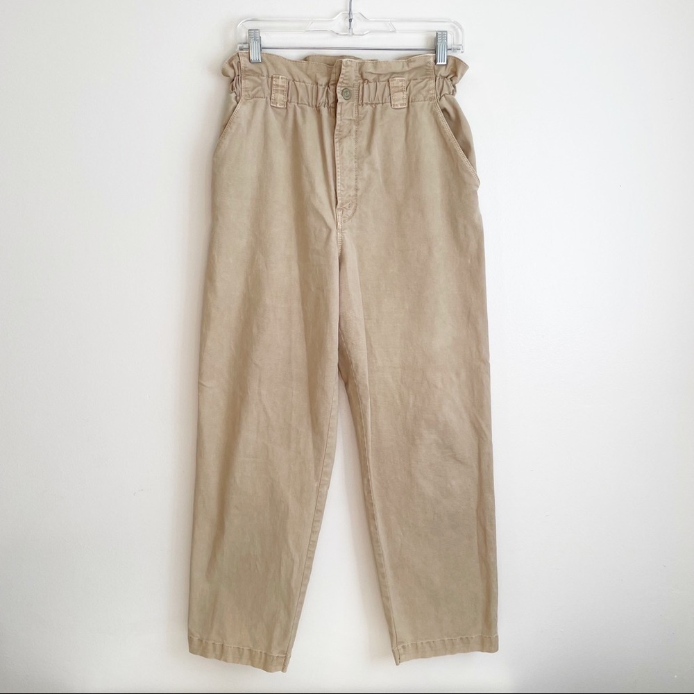 MOTHER Tan High-Waisted Pants